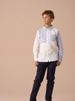 Bleu - Angel & Rocket Hank Rayure Block 100Chemises % coton texturé