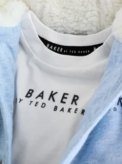 Bleu - Baker by Ted Baker ensemble 3 pièces t-shirt et pantalon matelassé