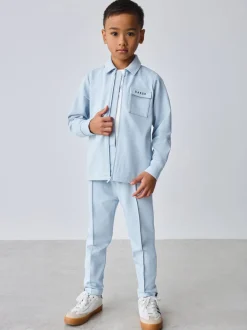 Bleu - Baker by Ted Baker ensemble 3 pièces T-shirt, veste et pantalons texturés