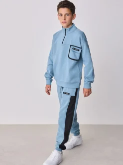 Bleu - Baker by Ted Baker Ensemble Sweat-shirt et joggeurs à col zippé et col cheminée