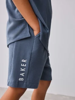 Bleu - Baker by Ted Baker ensemble t-shirt et short universitaire color block