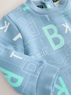 Bleu - Barboteuse à manches longues imprimée Baker by Ted Baker partout