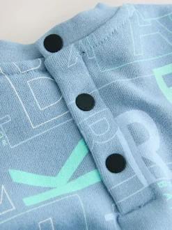 Bleu - Barboteuse à manches longues imprimée Baker by Ted Baker partout