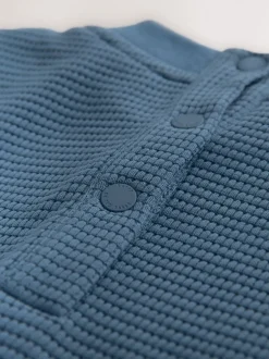 Bleu - Barboteuse Baker by Ted Baker texturée à manches longues