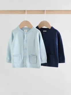 Bleu - Bébé en coton tricoté 100% Cardigans 2 Lot (0mois-3ans)