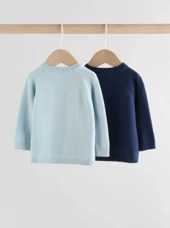 Bleu - Bébé en coton tricoté 100% Cardigans 2 Lot (0mois-3ans)