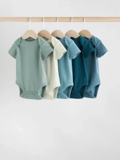 Bleu - Bébé Manches courtes Bodysuits 5 Pack