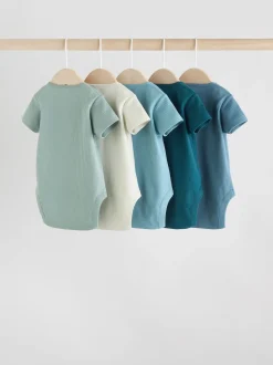 Bleu - Bébé Manches courtes Bodysuits 5 Pack