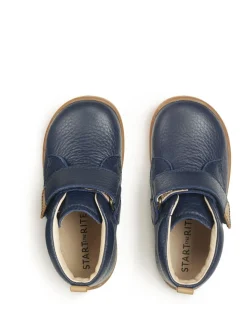 Bleu - Bottes Start Rite Totter en cuir à bande déchirée