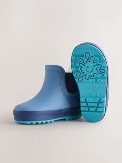 Bleu - Bottines en caoutchouc avec doublure chaude