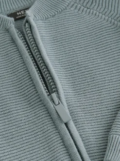 Bleu - Cardigan zippé (3mths-7yrs)