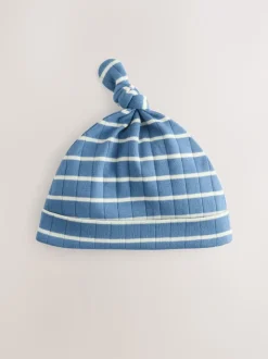 Bleu - Chapeaux à nouer 100% coton Lot 3 (0à18mois)