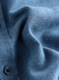 Bleu - Chemise à manches longues à chevrons (3-16ans)