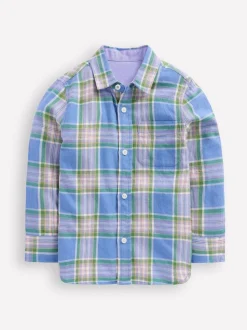 Bleu - Chemise Boden douillette à carreaux en coton