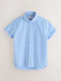 Bleu - Chemise Oxford Baker by Ted Baker à manches courtes
