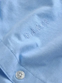 Bleu - Chemise Oxford Baker by Ted Baker à manches courtes