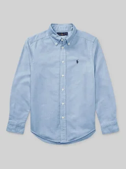 Bleu - Chemise Oxford Polo Ralph Lauren à logo