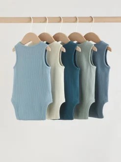 Bleu - Combinaisons pour bébés avec gilet 5 Pack