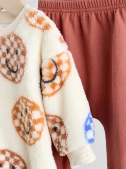 Bleu à damiers - Ensemble Bébé haut en polaire et Survêtement (0mois-2ans)