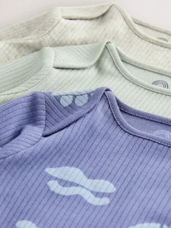 Bleu - Dysplasie Hip Bébé Manches longues Body 3 Lot