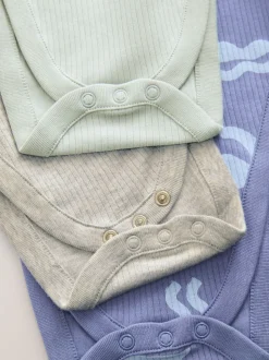 Bleu - Dysplasie Hip Bébé Manches longues Body 3 Lot