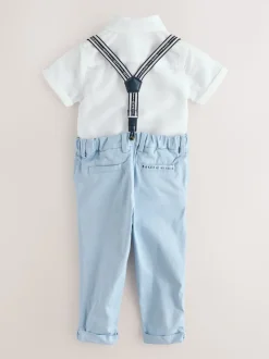 Bleu - Ensemble Baker by Ted Baker : Chemise, Pantalons et Bretelles