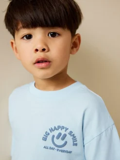 Bleu - Ensemble Manches courtes  100% coton - T-shirt et Leggings (3mths-7yrs)