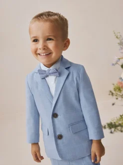 Bleu - Ensemble pantalon blazer et nœud papillon (3mois à9ans)