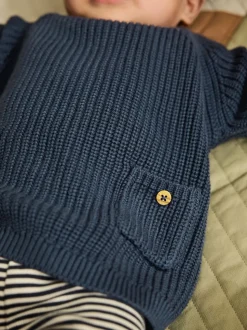 Bleu - Ensemble pull et legging en maille bébé (0 mois-2 ans)
