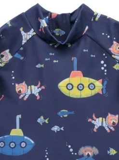 Bleu - Ensemble Purebaby Submarine Rashie à manches longues