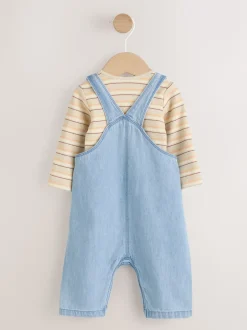 Bleu - Ensemble salopette et body en jean bébé (0 mois-2 ans)