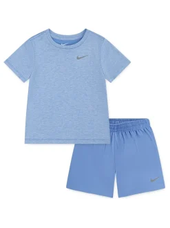 Bleu - Ensemble short et t-shirt Nike Little Kids DriFIT