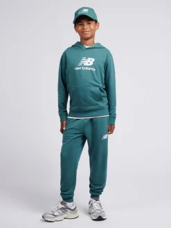 Bleu - Ensemble sweat-shirt à capuche et survêtement New Balance FT à logo empilé