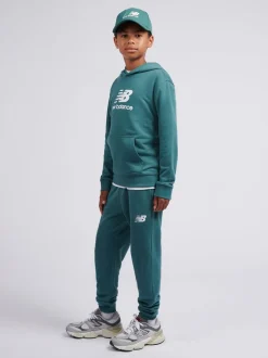 Bleu - Ensemble sweat-shirt à capuche et survêtement New Balance FT à logo empilé