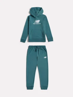 Bleu - Ensemble sweat-shirt à capuche et survêtement New Balance FT à logo empilé