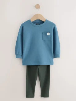 Bleu - Ensemble Top et Leggings à manches longues (3mths-7yrs)