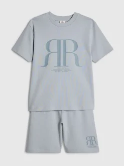 Bleu - Ensemble t-shirt et short River Island Road Running