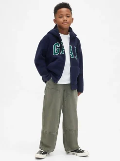 Bleu - Gap Sweat-shirt à capuche zippé à logo Vintagesoft (4-13ans)