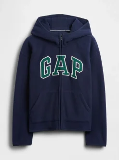 Bleu - Gap Sweat-shirt à capuche zippé à logo Vintagesoft (4-13ans)