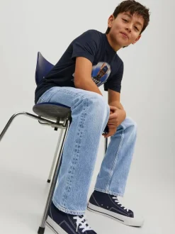 Bleu - Jean JACK & JONES Junior Chris coupe décontractée noir