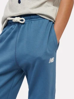Bleu - Jogging New Balance French terry à petit logo