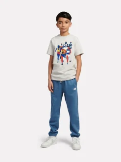 Bleu - Jogging New Balance French terry à petit logo