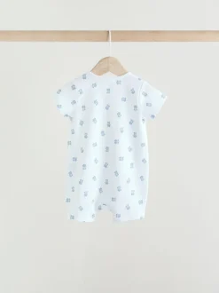 Bleu - Lot de 3 barboteuses zippées bidirectionnelles pour bébé (0 mois à 3 ans)