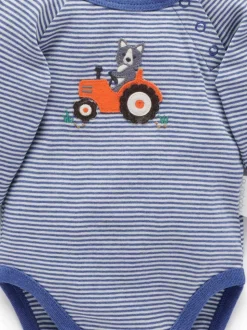 Bleu - Lot de 2 bodys Purebaby