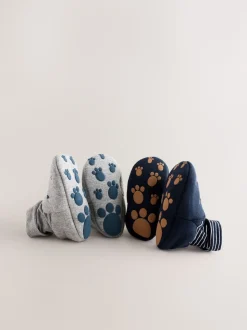 Bleu - Lot de 2 chaussettes bébé maman et papa (0-24 mois) (0-18mois)