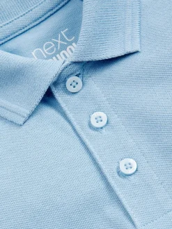 Bleu - Lot de 5 polos en coton à manches courtes pour l'école (3-16ans)