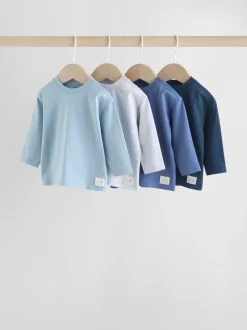 Bleu - Lot de 4 t-shirts à manches longues bébé (0mois2ans)