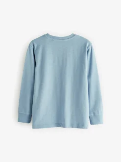 Bleu - Lot de 4 T-shirts à manches longues et confortables (3-16ans)