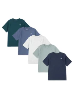 Bleu - Lot de 5 t-shirts Abercrombie & Fitch à manches courtes