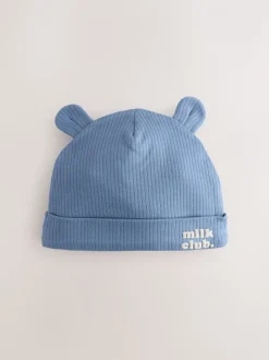 Bleu - Lot de 100bonnets bébé en coton 3 slogan (0-18mois)